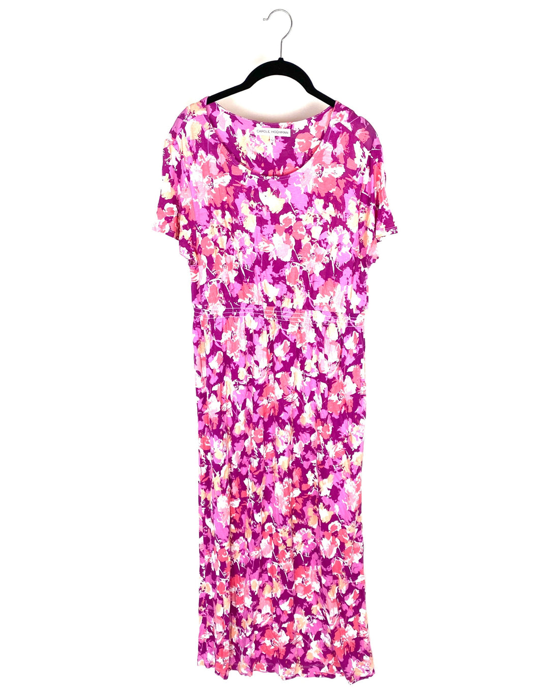 Pink Floral Print Dress - Small