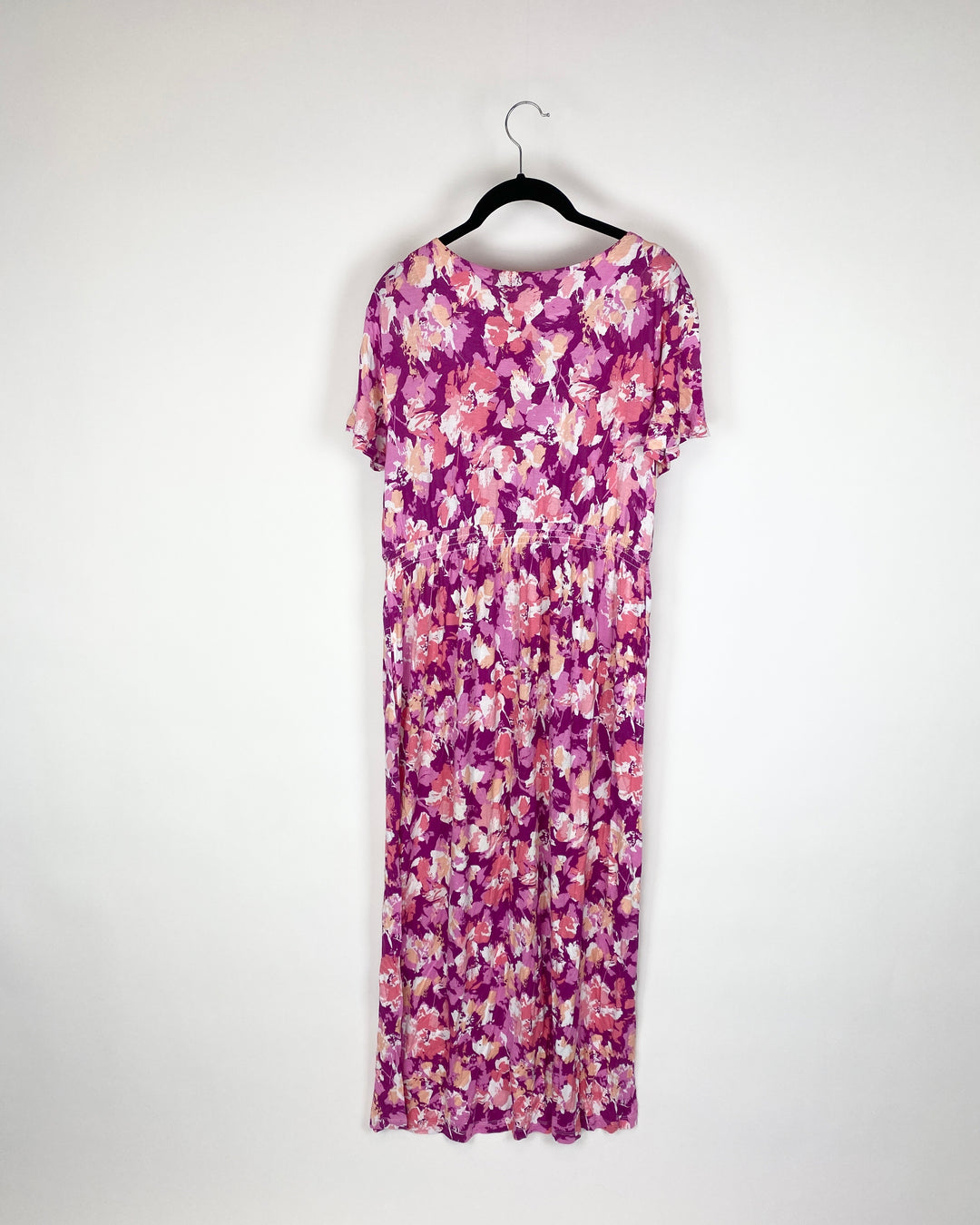 Pink Floral Print Dress - Small