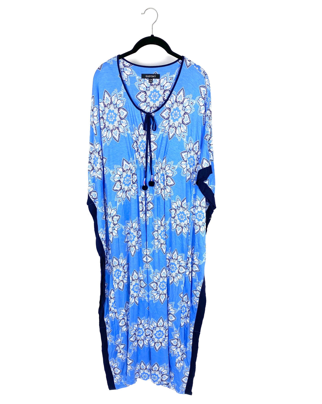 Blue Floral Print Caftan - Small/Medium