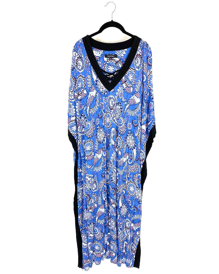 V-Neckline Blue Caftan - Small/Medium