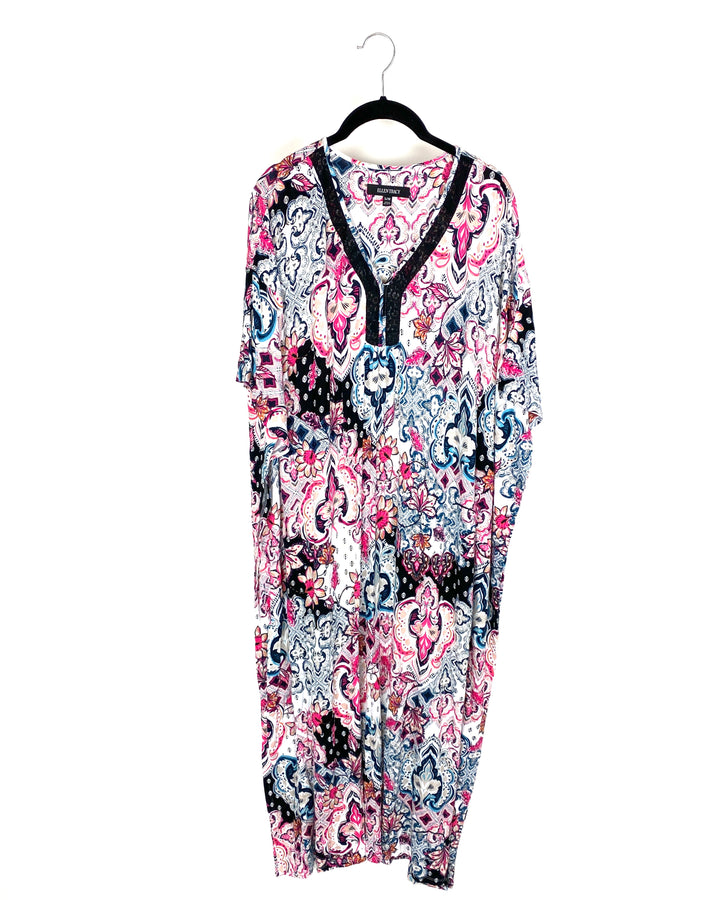 Multicolor Lace V-Neckline Caftan - Small/Medium