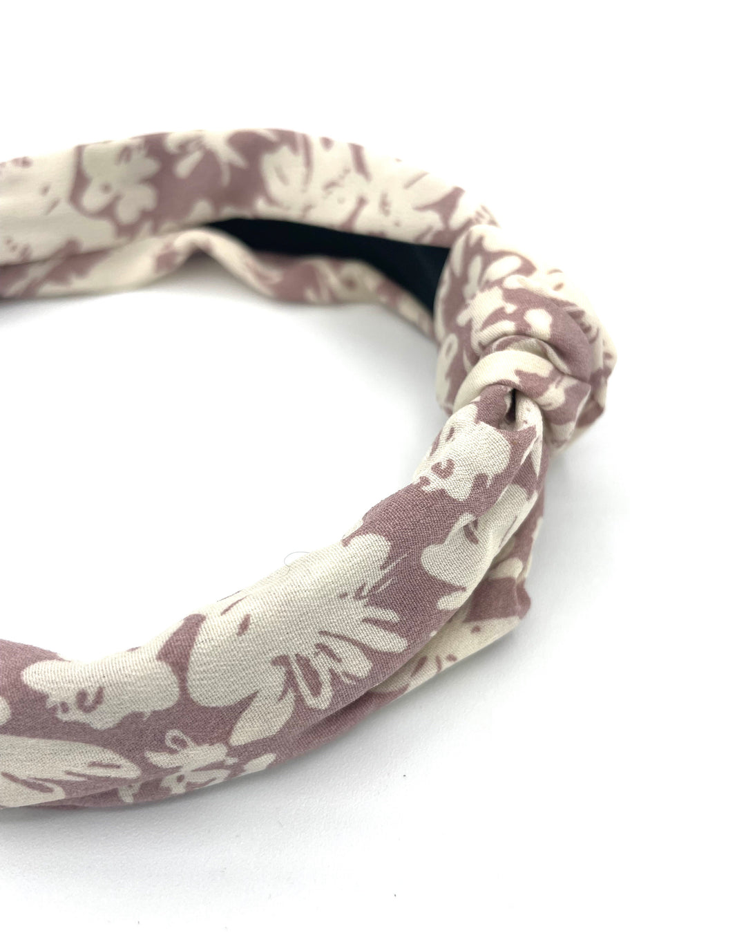 Mauve And White Floral Knotted Headband
