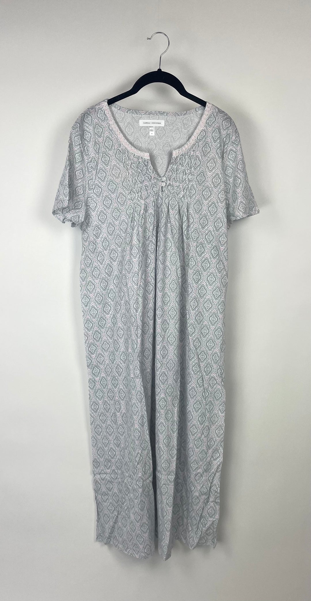 Long Pink And Grey Nightgown - Medium