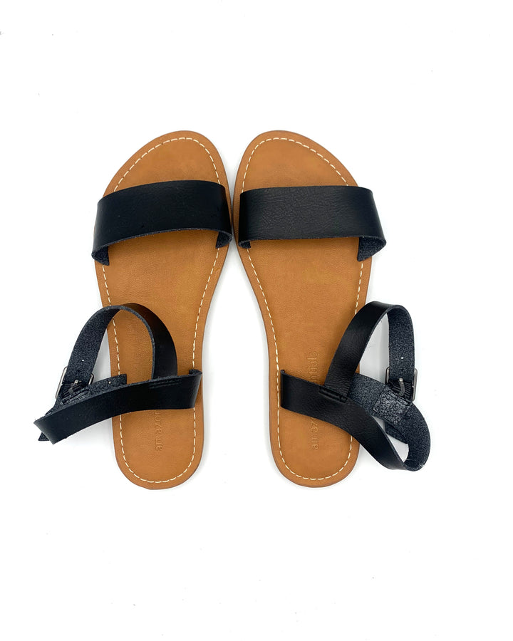 Black Strap Sandals - Size 6