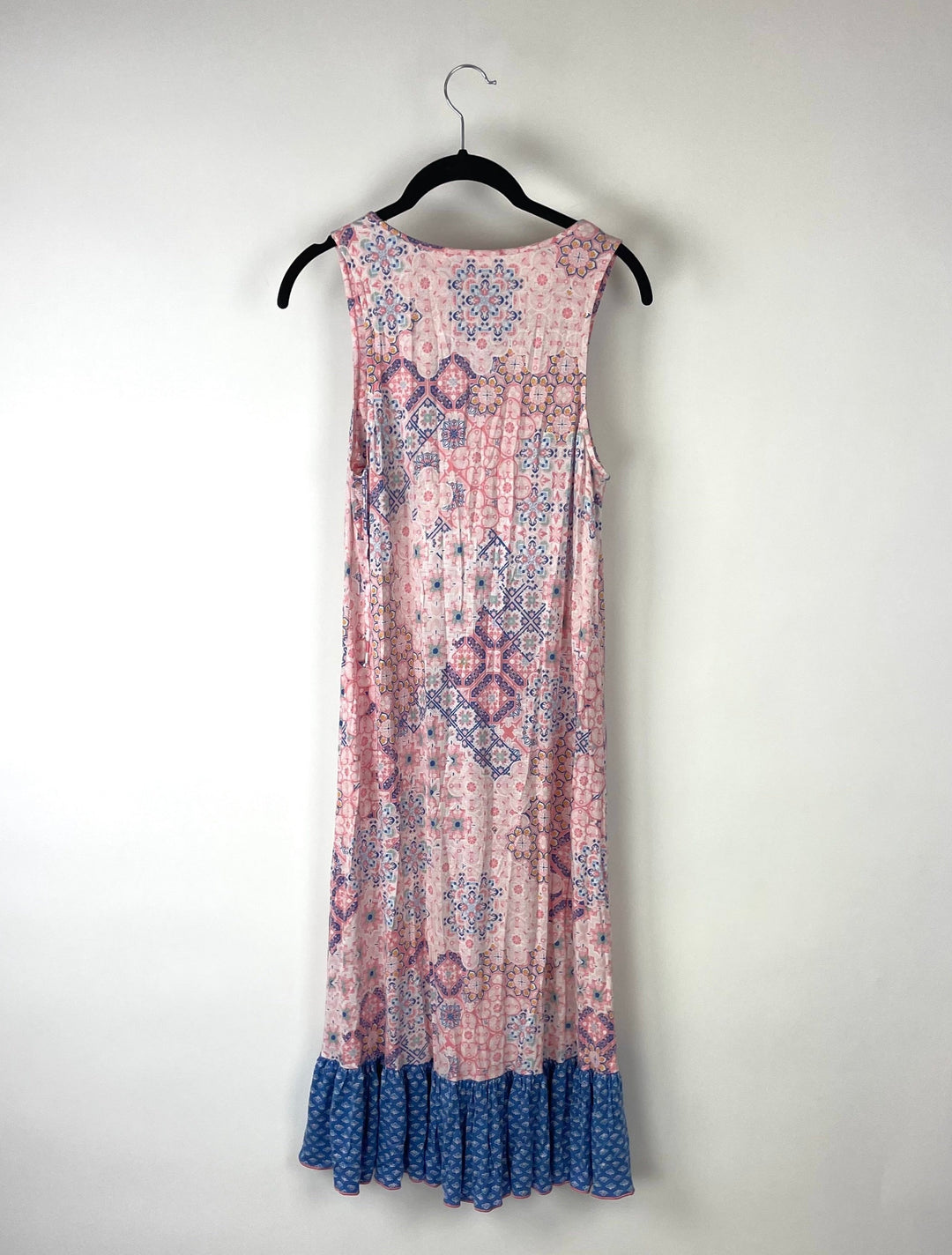 Pink And Blue Abstract Print Lounge Dress - Small