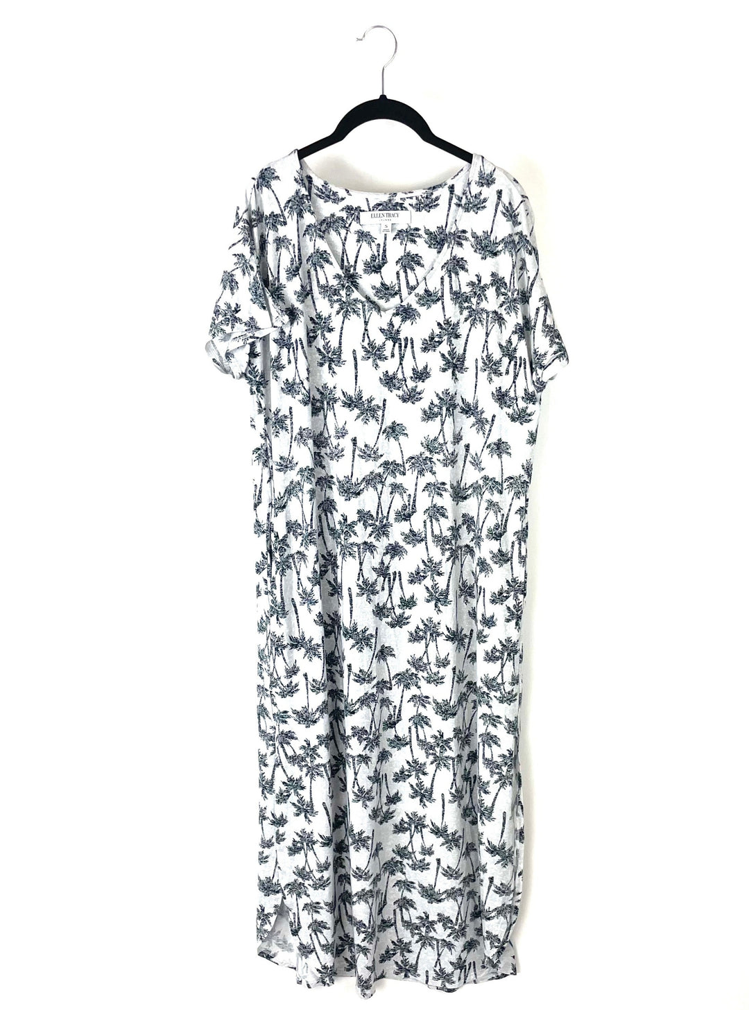 Black And White Tropical Lounge Dress - Small