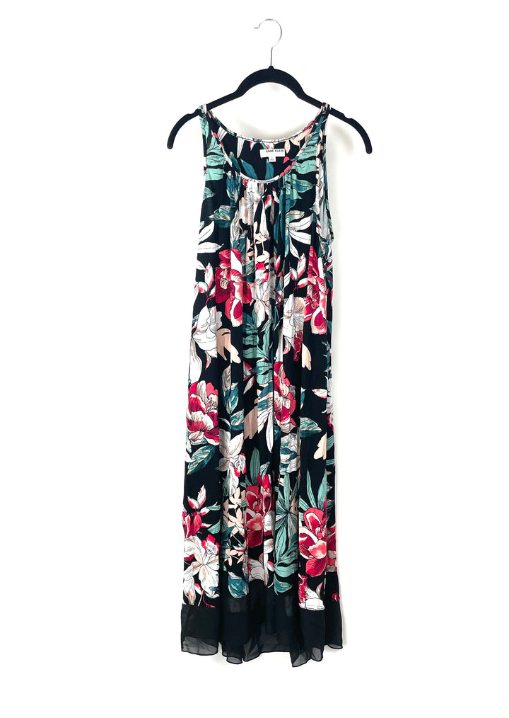 Multi-Color Floral Lounge Dress - Small