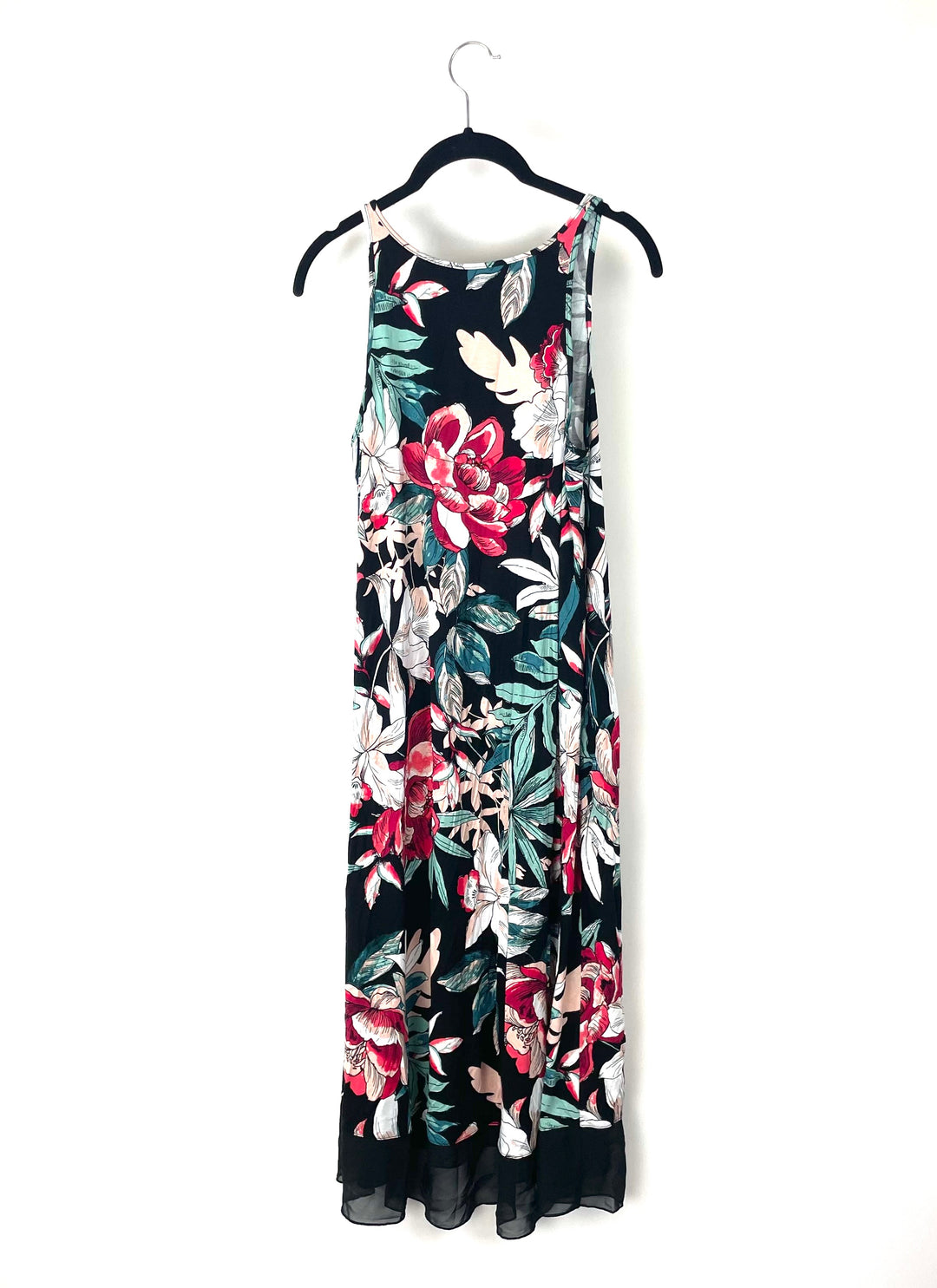 Multi-Color Floral Lounge Dress - Small