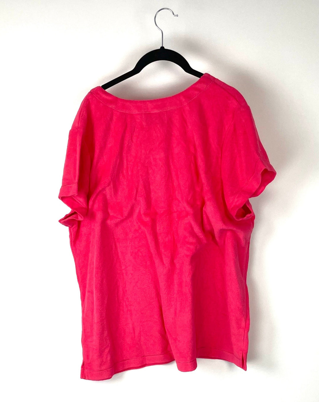 Pink Terrycloth Sleepwear Top - Petite 1X