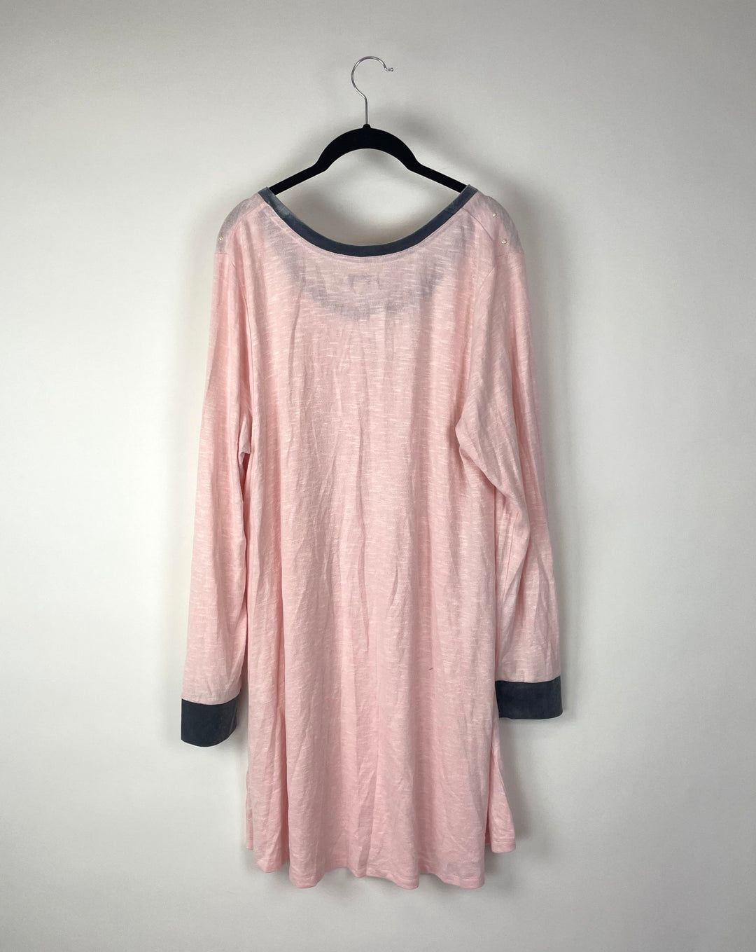 Long Sleeve Pink Nightgown - 1X