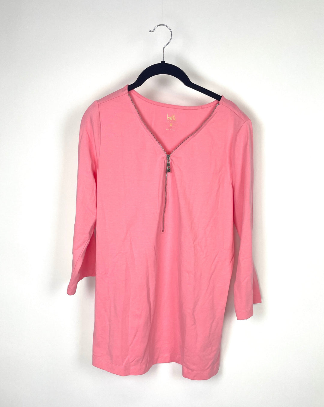 Pink Zippered Long Sleeve Top - Small/Medium
