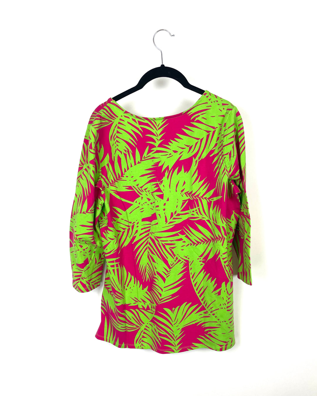 Tropical Green And Pink Long Sleeve Shirt - Small/Medium