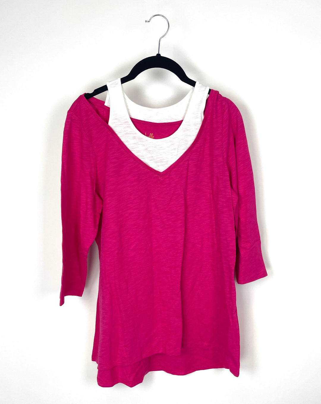 Pink Cropped Sleeve Top - Small/Medium