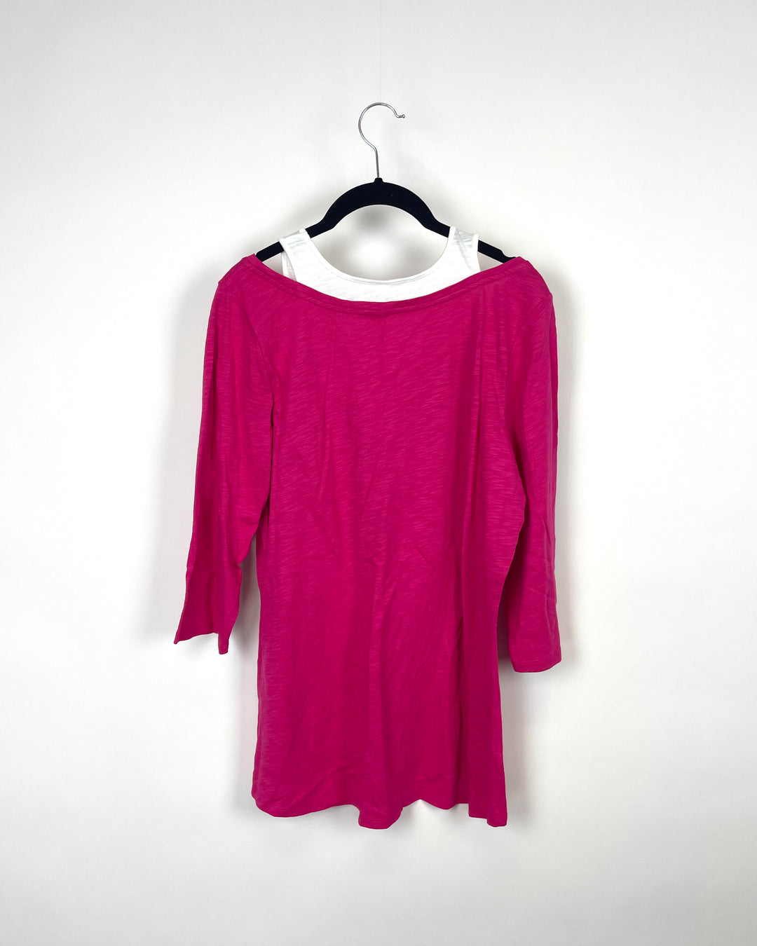 Pink Cropped Sleeve Top - Small/Medium