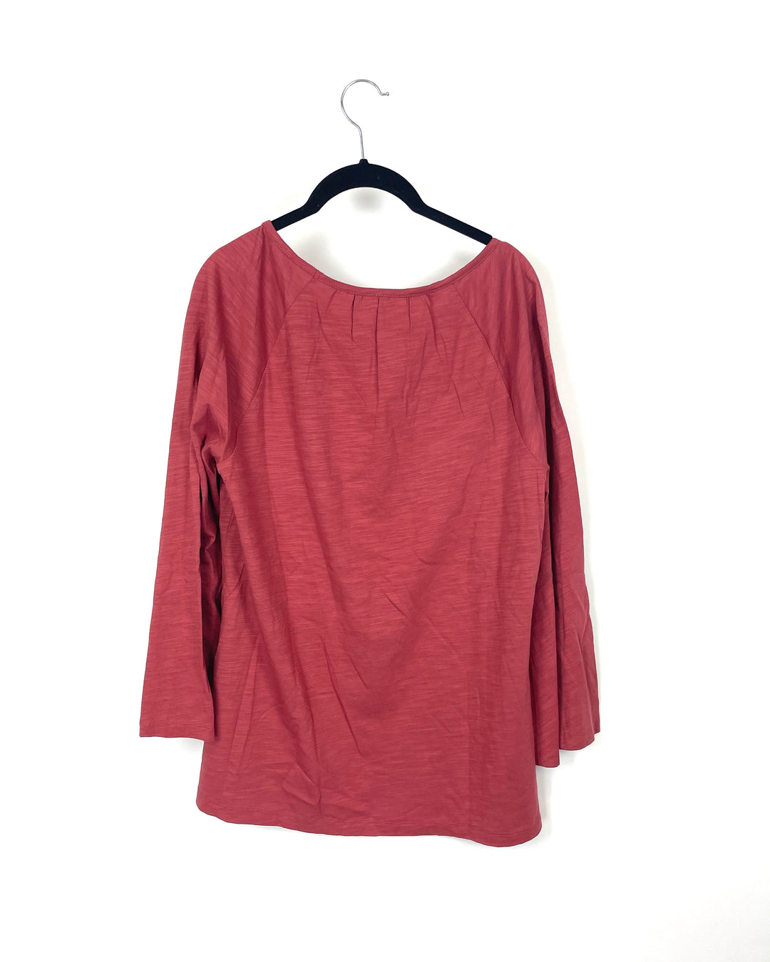 Dark Red Embroidered Long Sleeve Top - Small/Medium, Large/Extra-Large