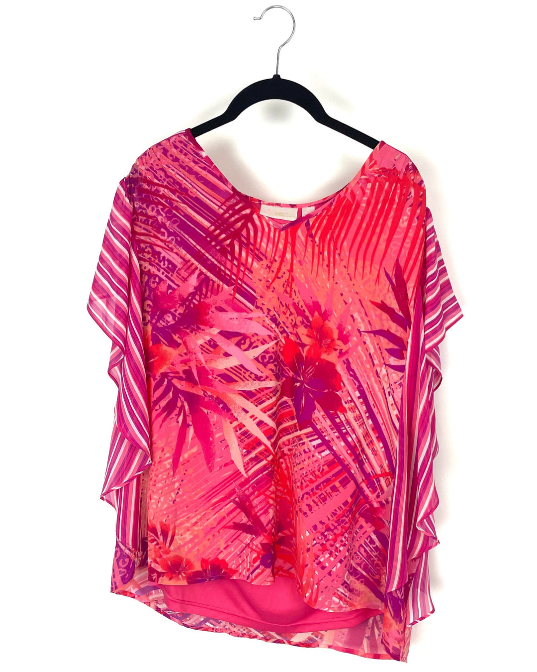 Short Sleeve Tropical Pink Top - Medium/Large, Large/Extra-Large
