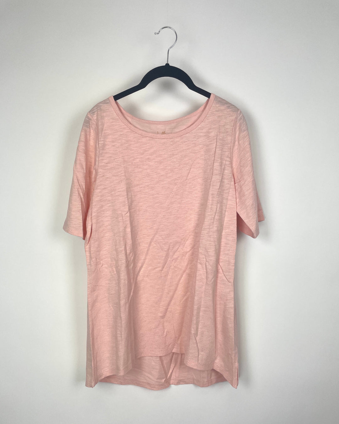Light Pink Short Sleeve Sparkled T-Shirt- Small/Medium