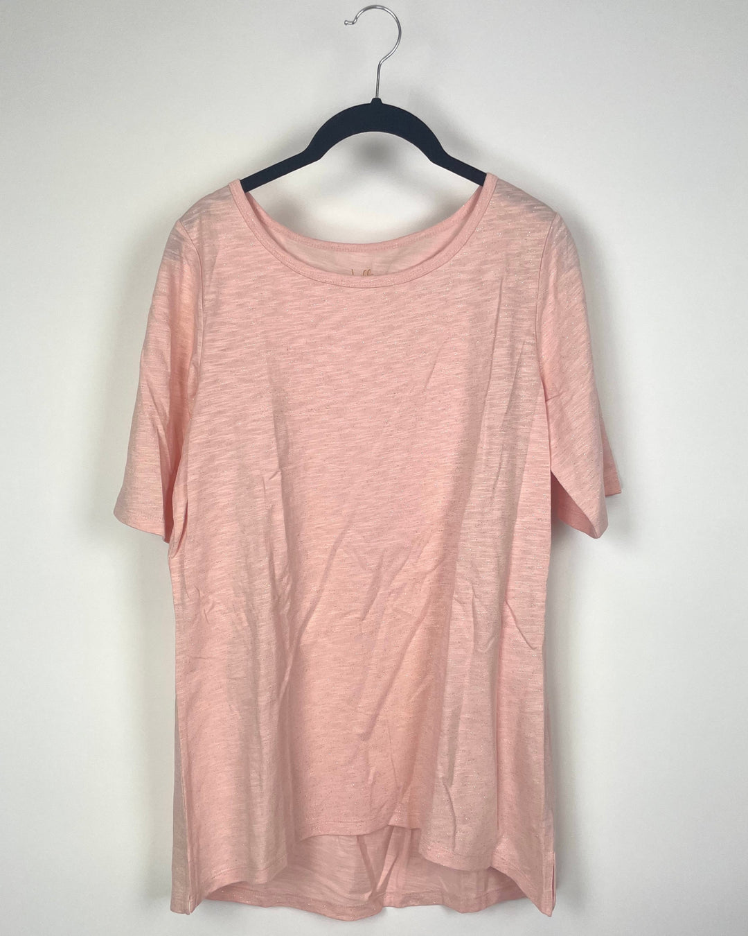 Light Pink Short Sleeve Sparkled T-Shirt- Small/Medium