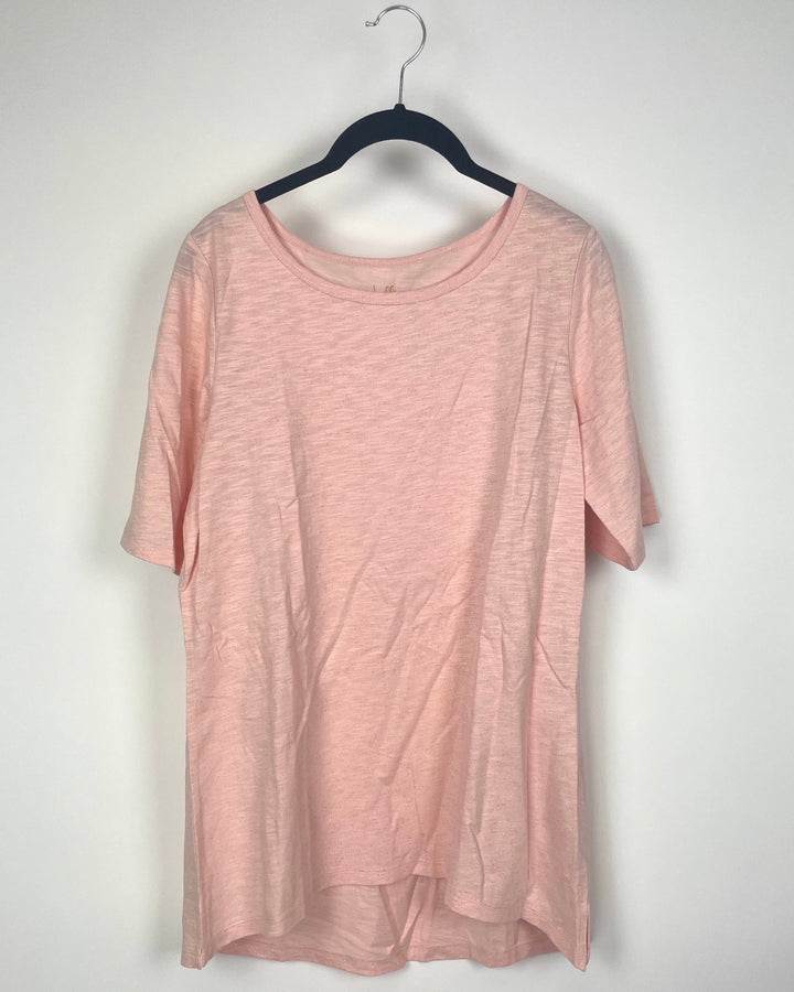 Light Pink Short Sleeve Sparkled T-Shirt- Small/Medium