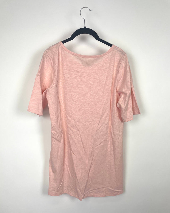Light Pink Short Sleeve Sparkled T-Shirt- Small/Medium