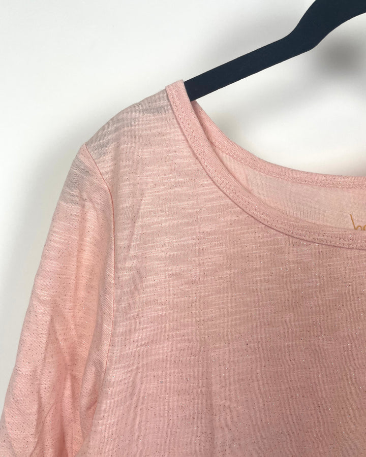 Light Pink Short Sleeve Sparkled T-Shirt- Small/Medium