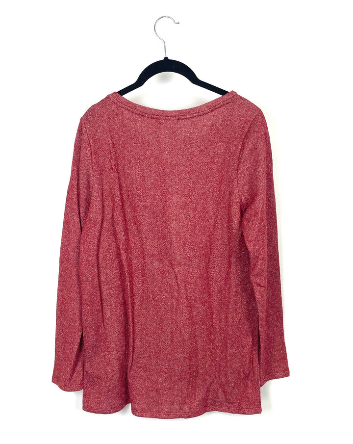 Red Long Sleeve Sparkled Top - Small/Medium
