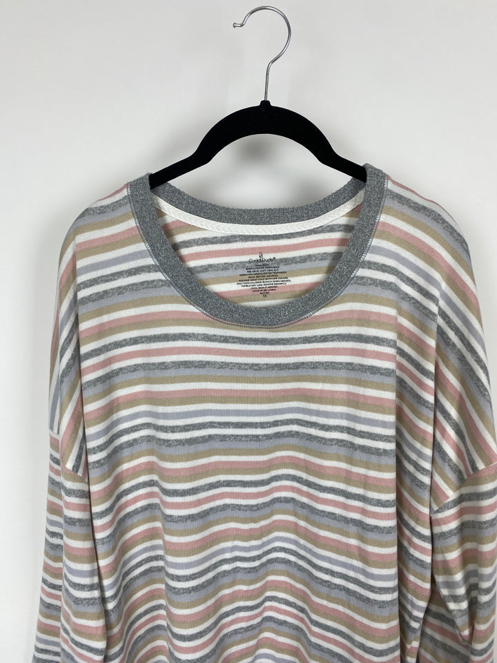 Striped Long Sleeve Top - 1X