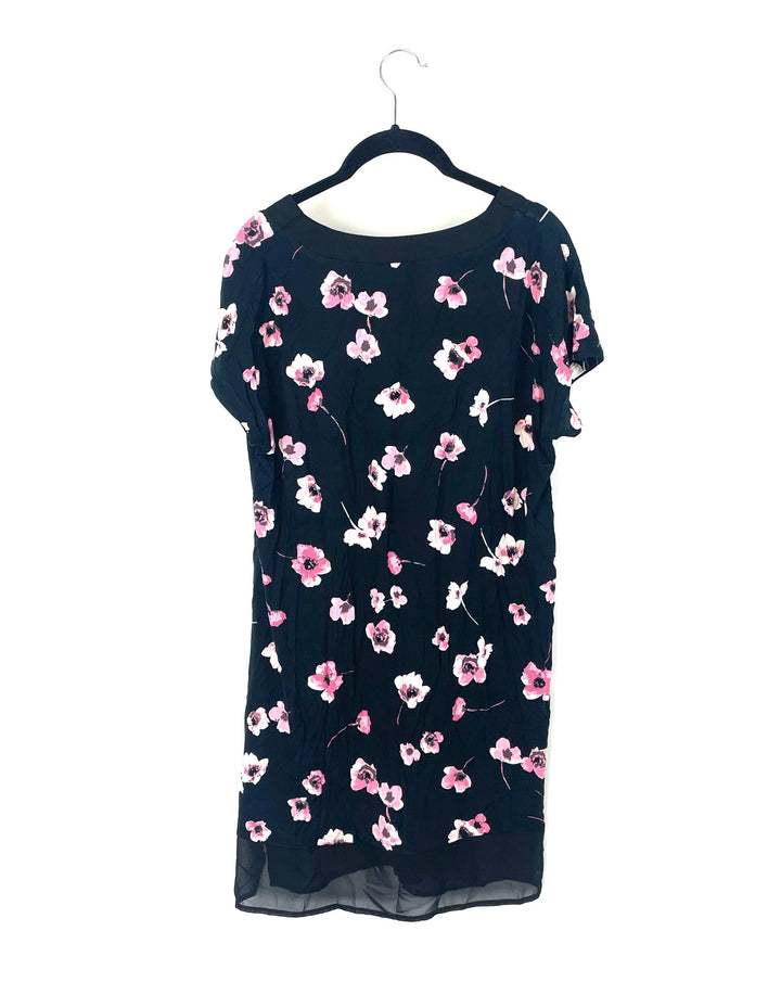 Black Floral Nightgown - Small