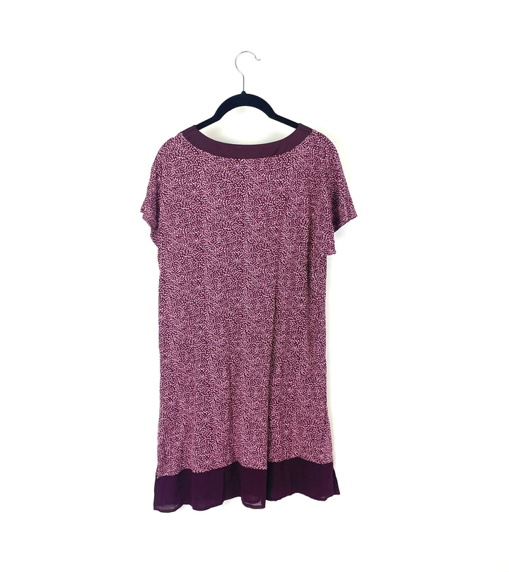 Burgundy Printed Night Gown - Small