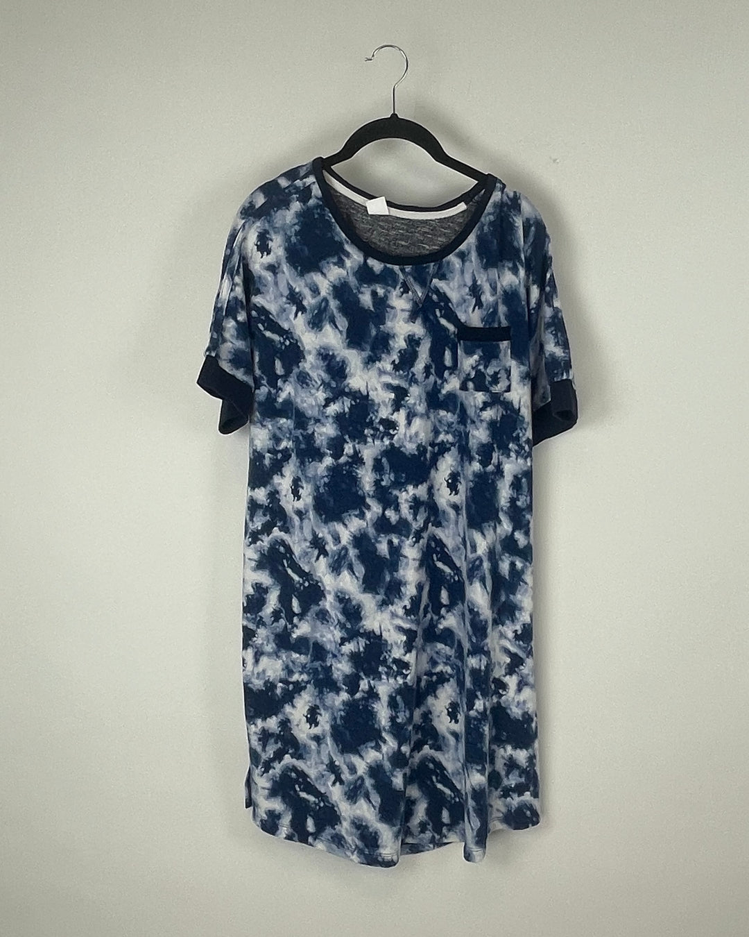 Blue And White Tie Dye Lounge Dress - Medium