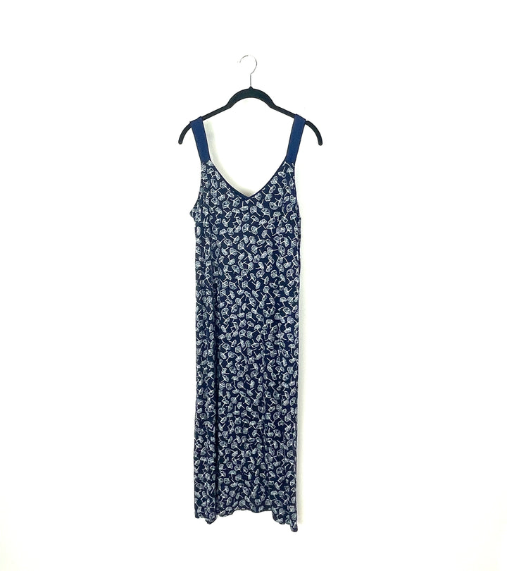 Blue and White Printed Night Gown - Small