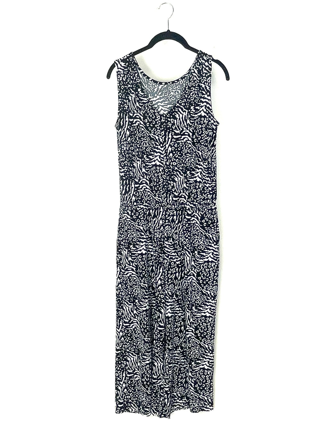 Black And White Animal Printed Jumpsuit - Size 6/8