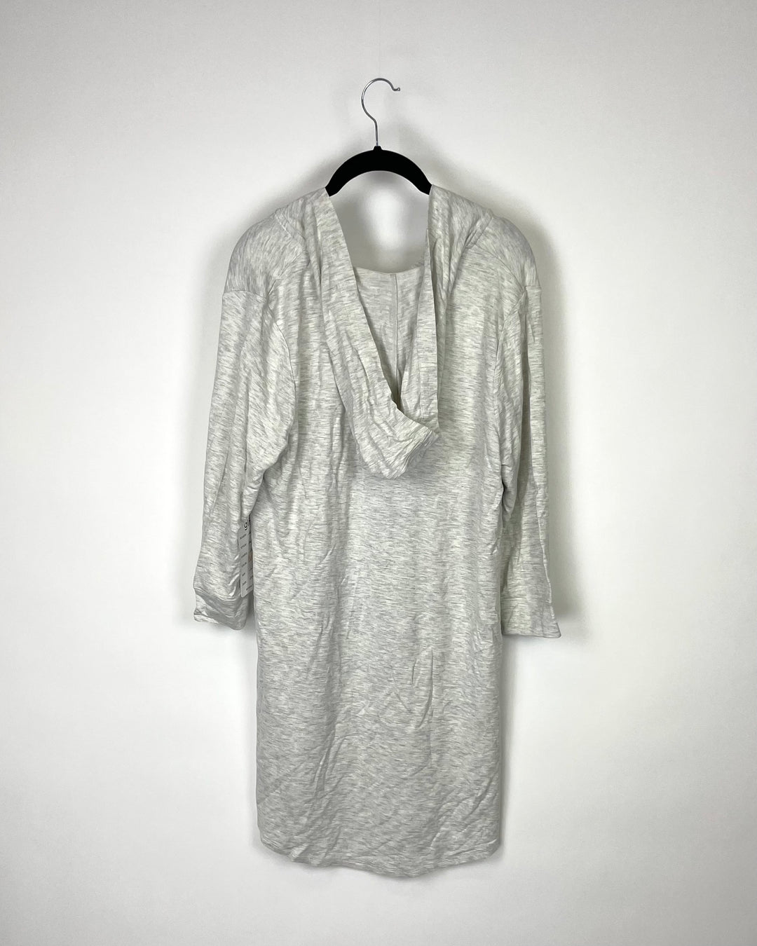 Light Grey Cropped Sleeve Dress With Hood - Small