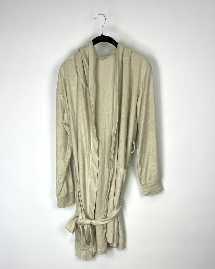 Beige Long Sleeve Robe - Small and 1X