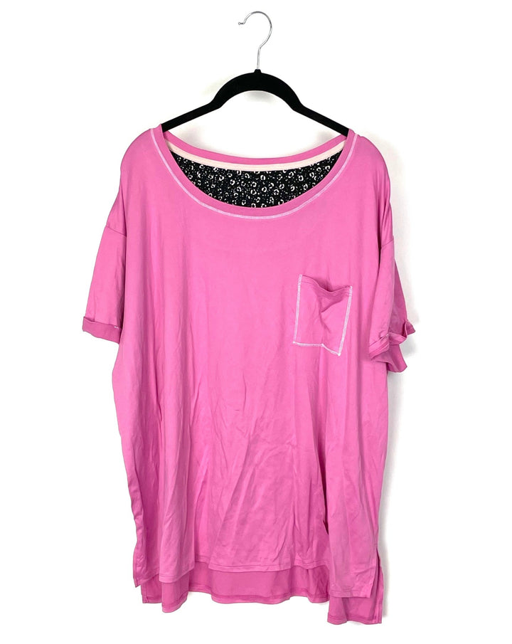 Pink Short Sleeve Pajama Shirt - Size 1X