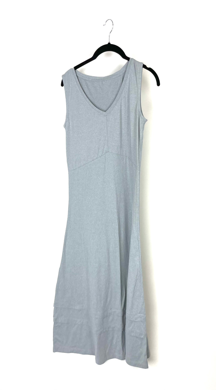 Grey V-Neck Maxi Dress - Size 6/8