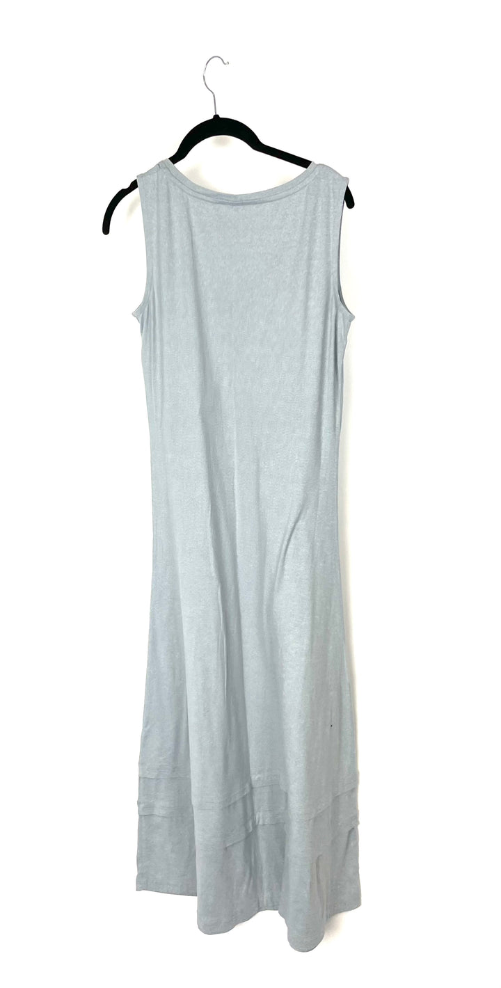 Grey V-Neck Maxi Dress - Size 6/8