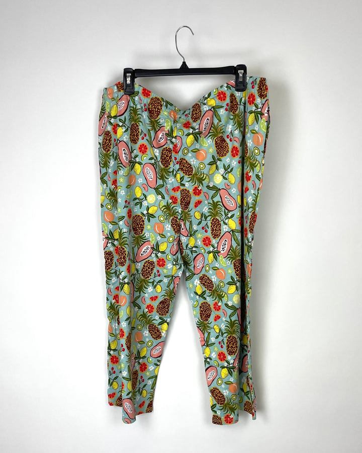 Fruit Printed Multi-Colored Pajama Pants - 1X