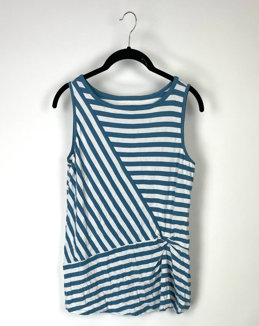Blue and White Striped Tank Top - Small