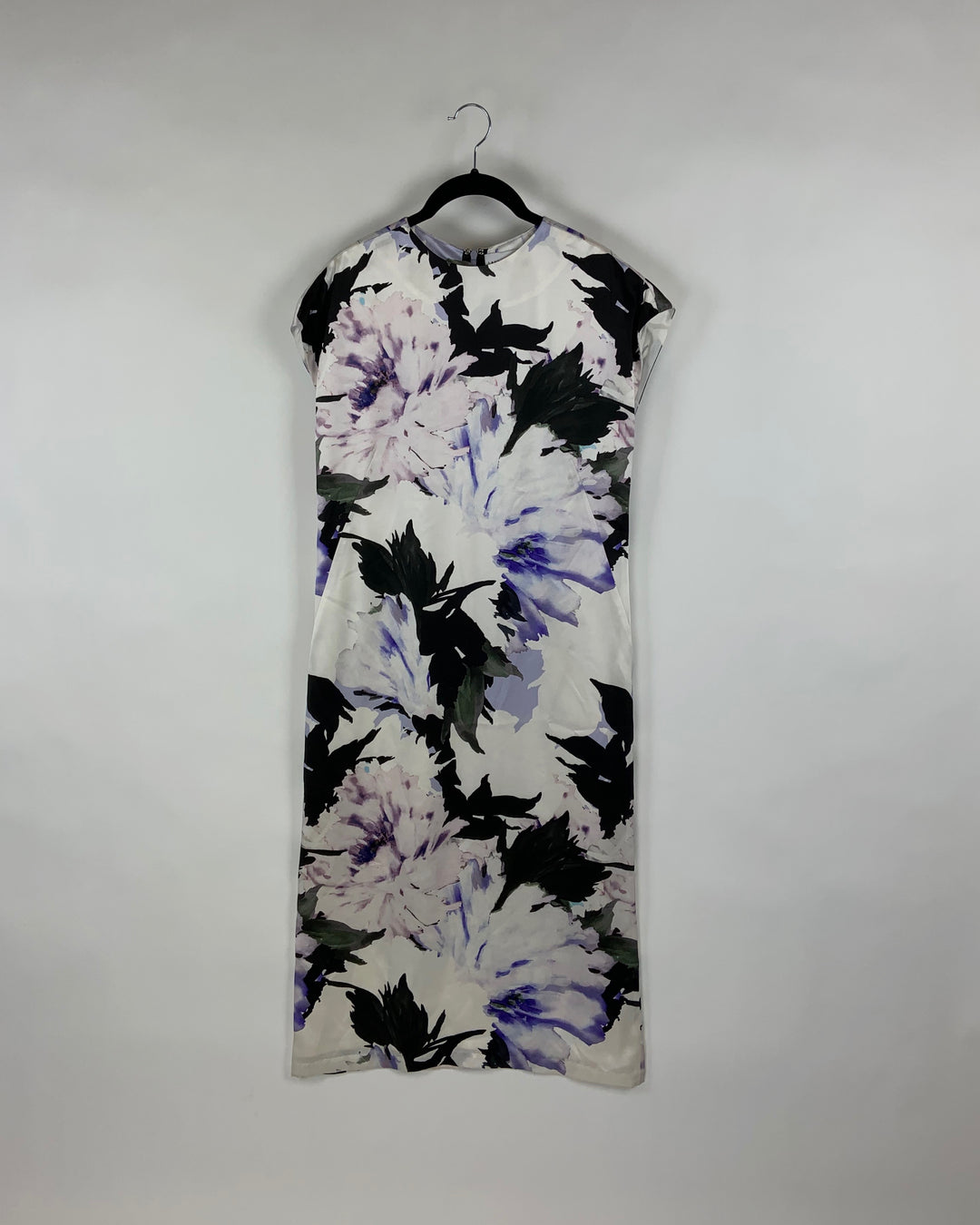 Purple And Black Floral Dress - Size 4