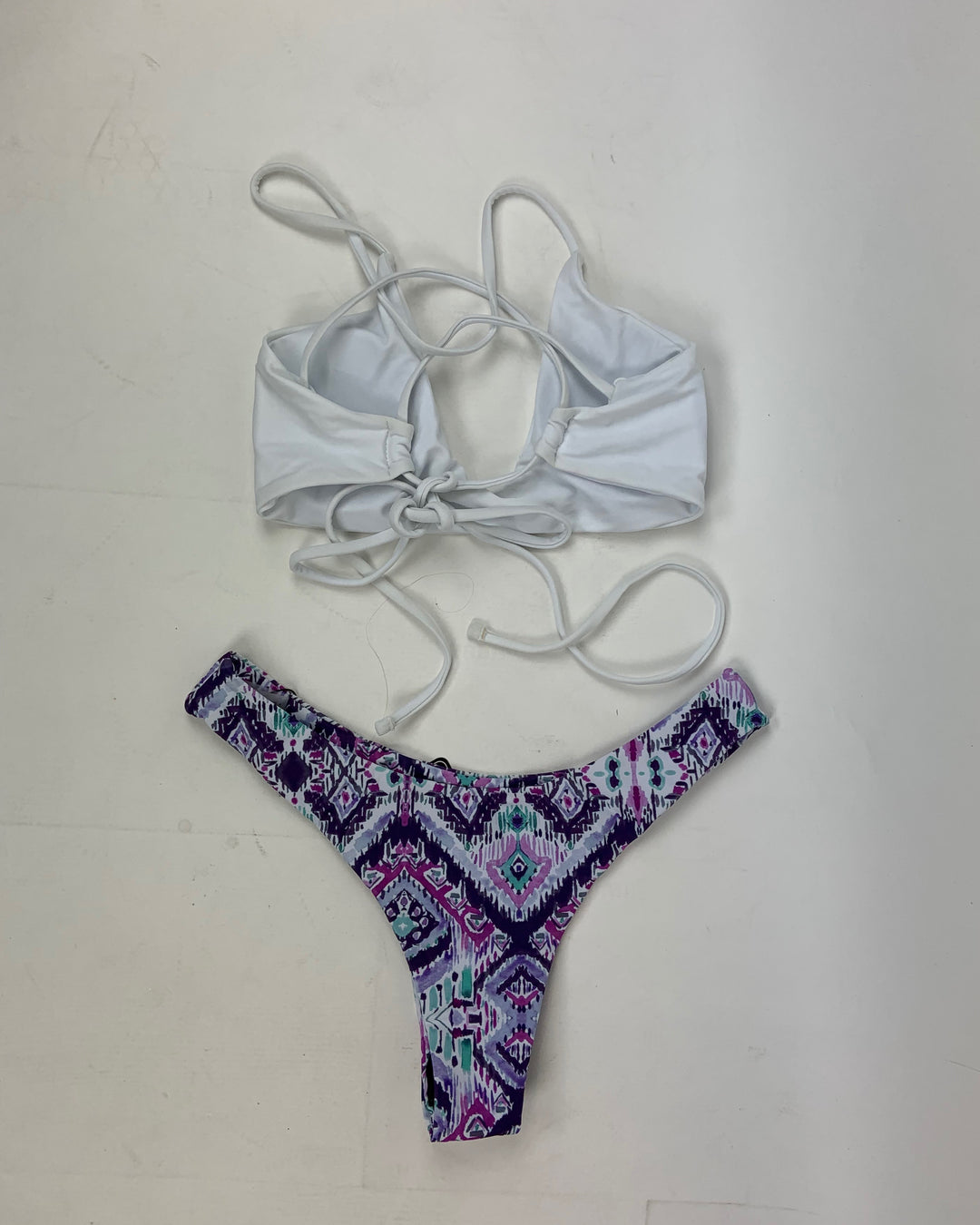 White And Purple Bikini Set - Small