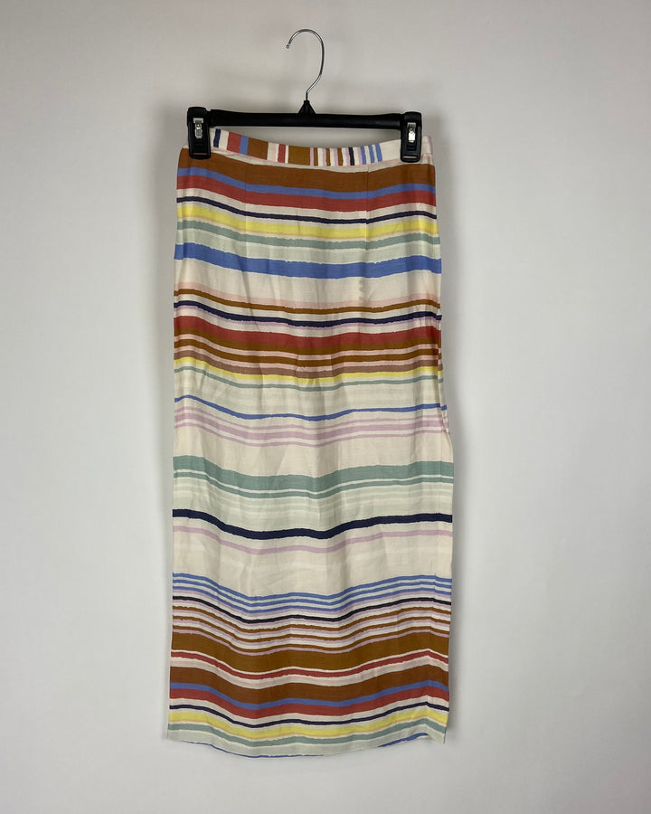 White Rainbow Printed Skirt - 0 and 2