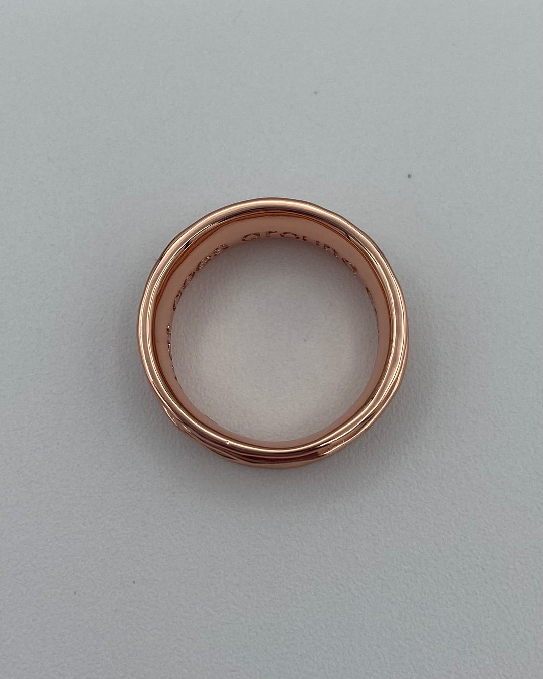 Rose Gold Pleated Ring - Size 7