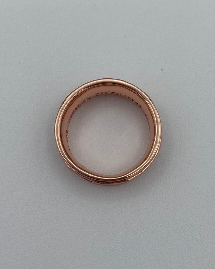 Rose Gold Pleated Ring - Size 7