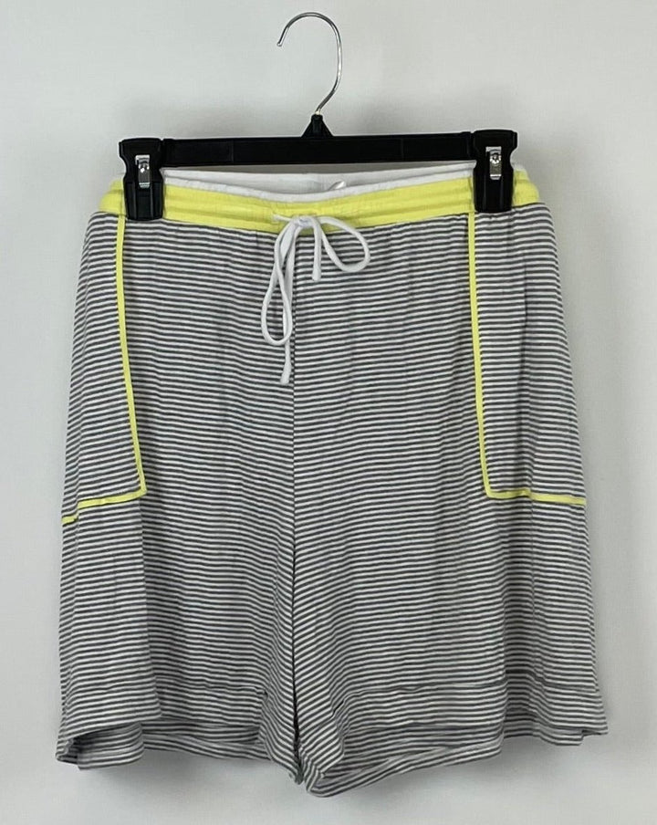 Grey Striped Pajama Shorts - 2X