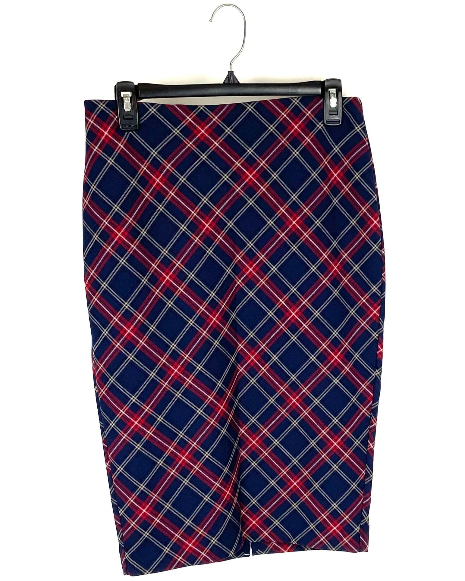 Navy red plaid skirt outlet