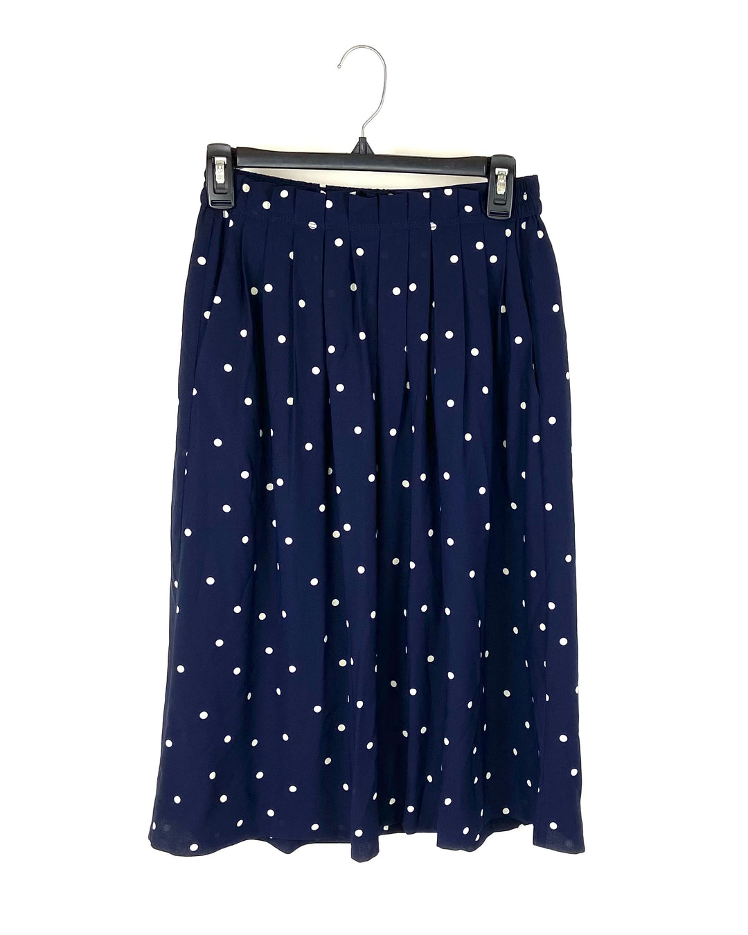 Navy Blue Polka Dot Skirt - Size 0