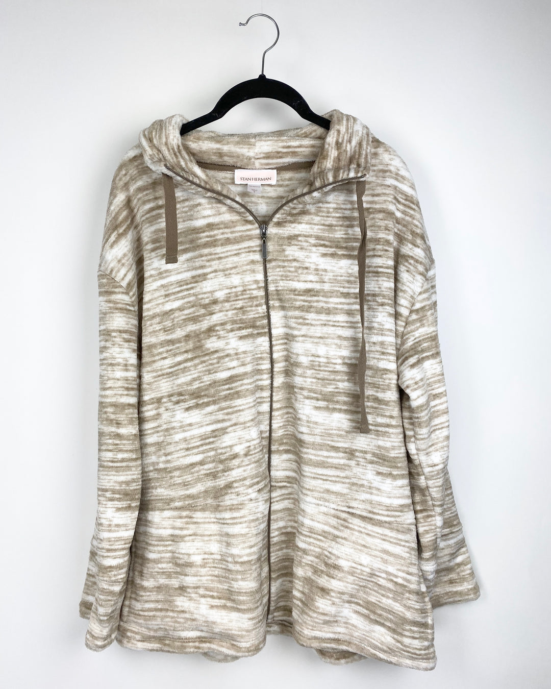 Beige Zip Pullover - Small
