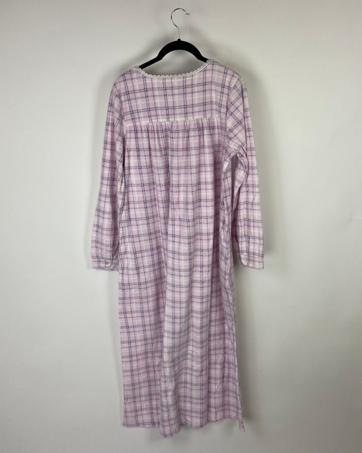Dusty Pink Striped Nightgown - Small