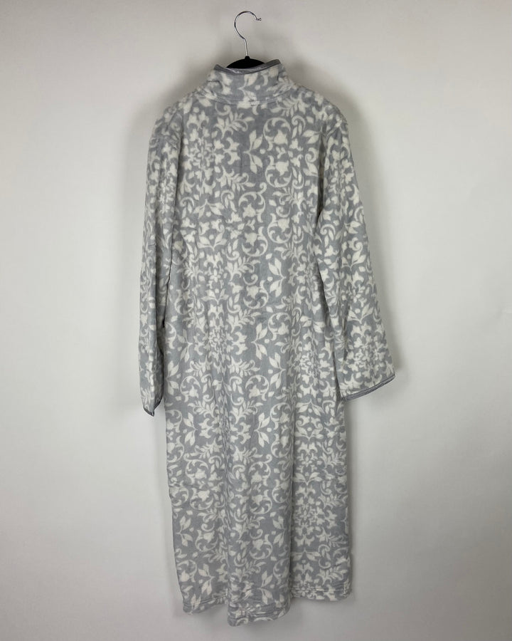 Floral Printed Grey Robe - Small, 1X
